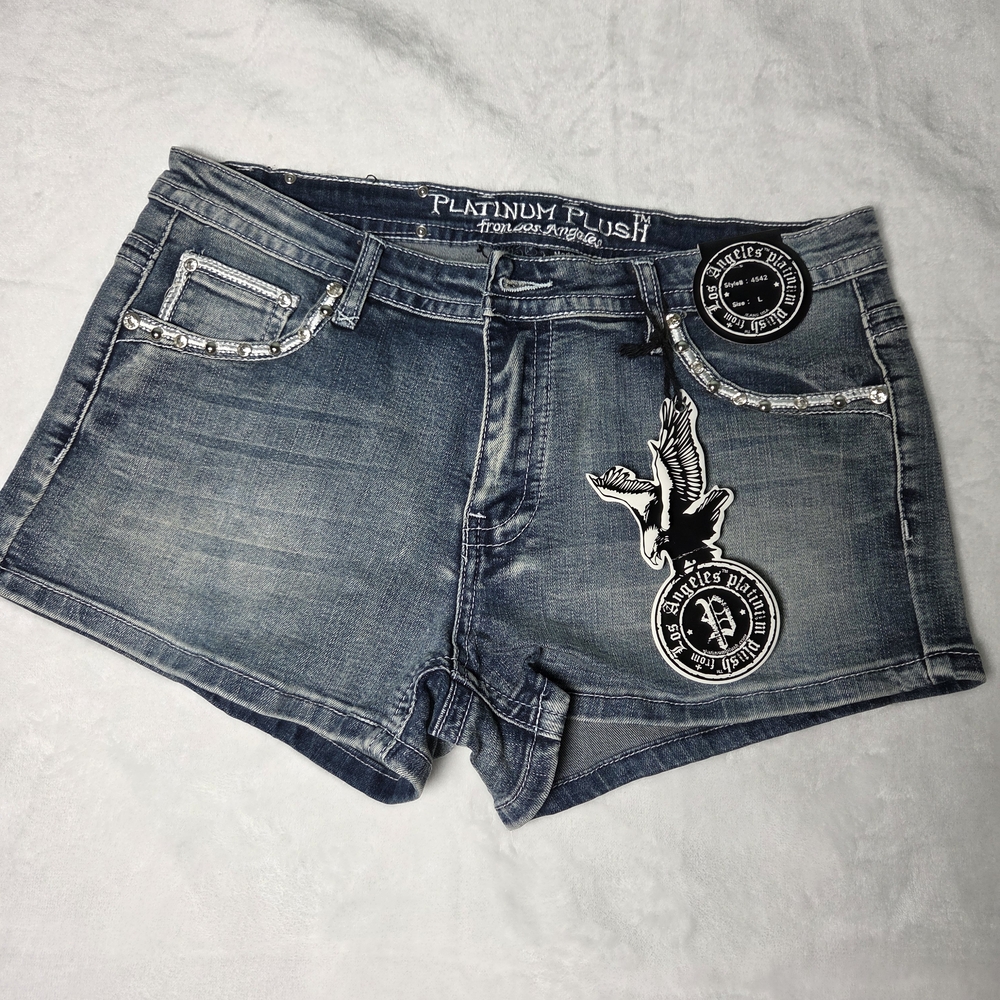 Platinum Plush Women's Embellished Blue Jean Shorts
